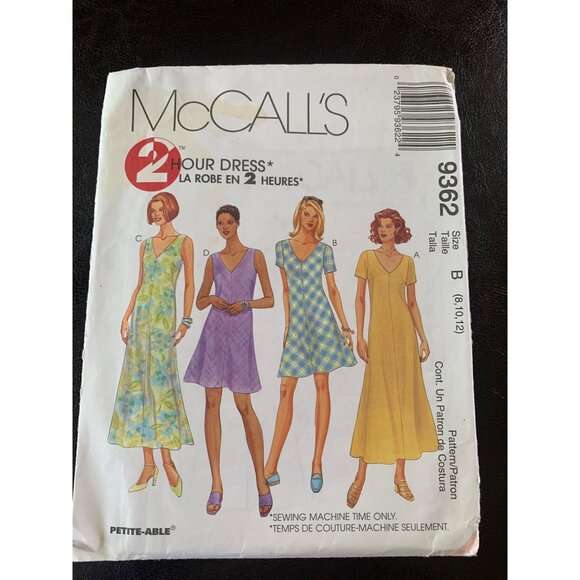 McCall's Misses Dress Sewing Pattern Sz 8 - 12 9362 - Uncut - Picture 9 of 9